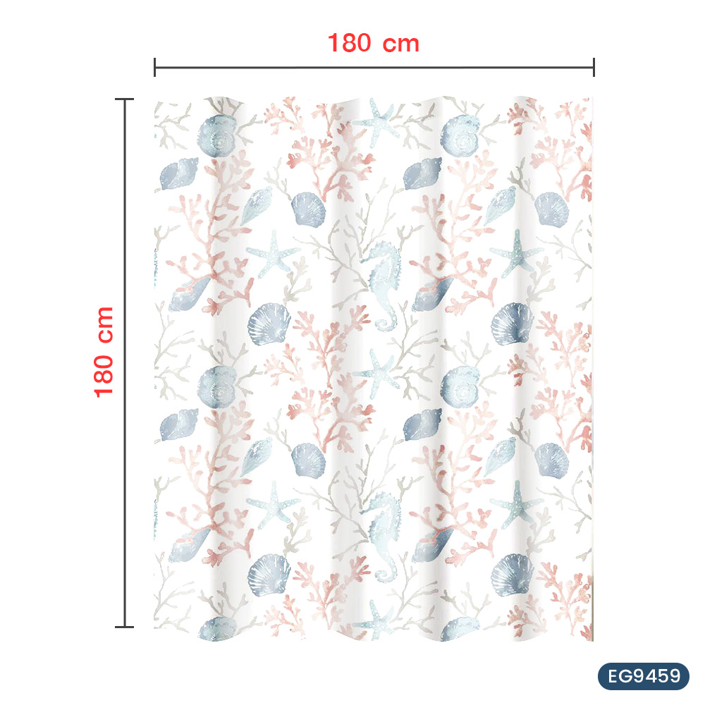 4.ผ้าม่านห้องน้ำ Polyester 180x180 cm. _9459 เต็มผืน