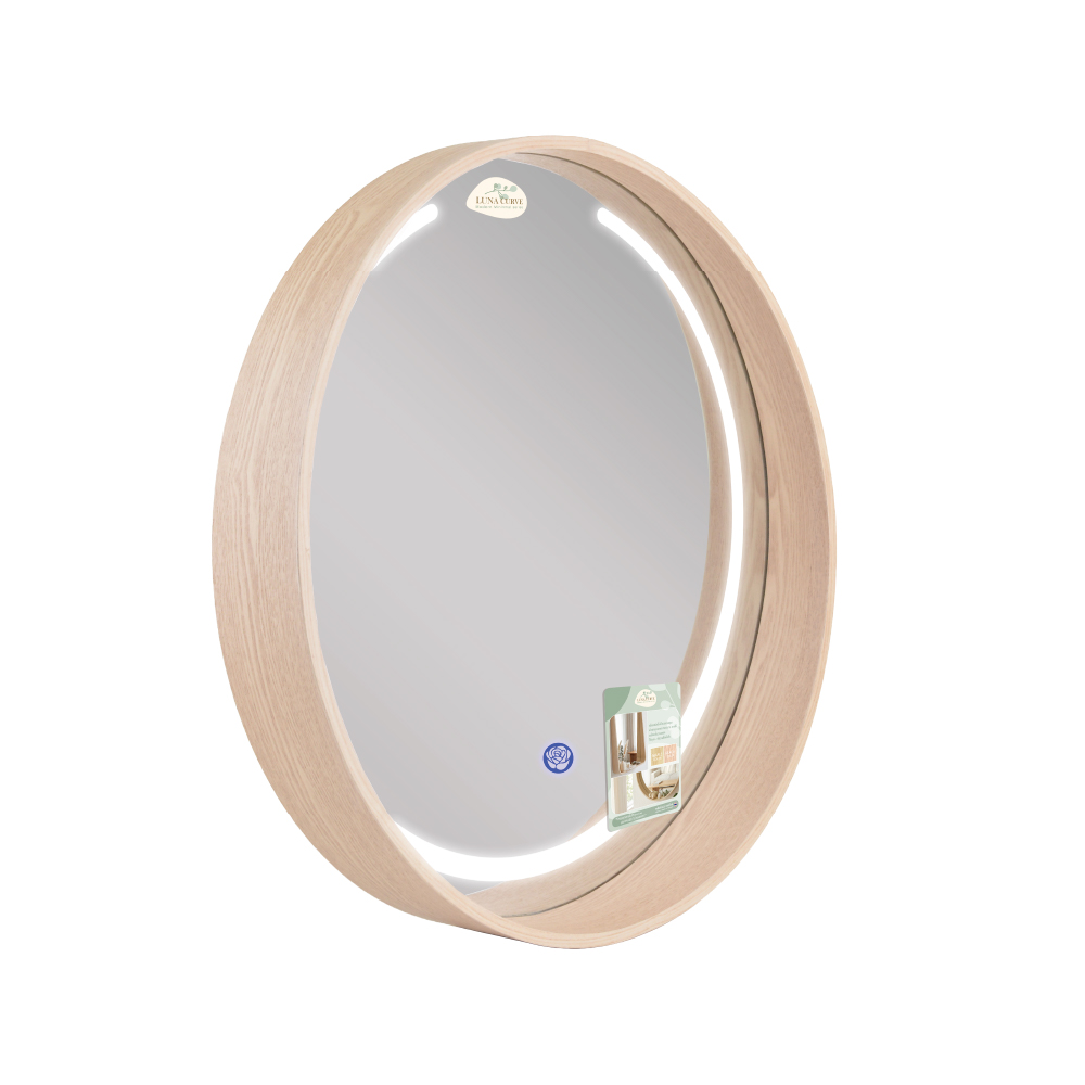 8.กระจกทรงกลมมีชั้น Luna Curve LED #6060 สีบีช (2)