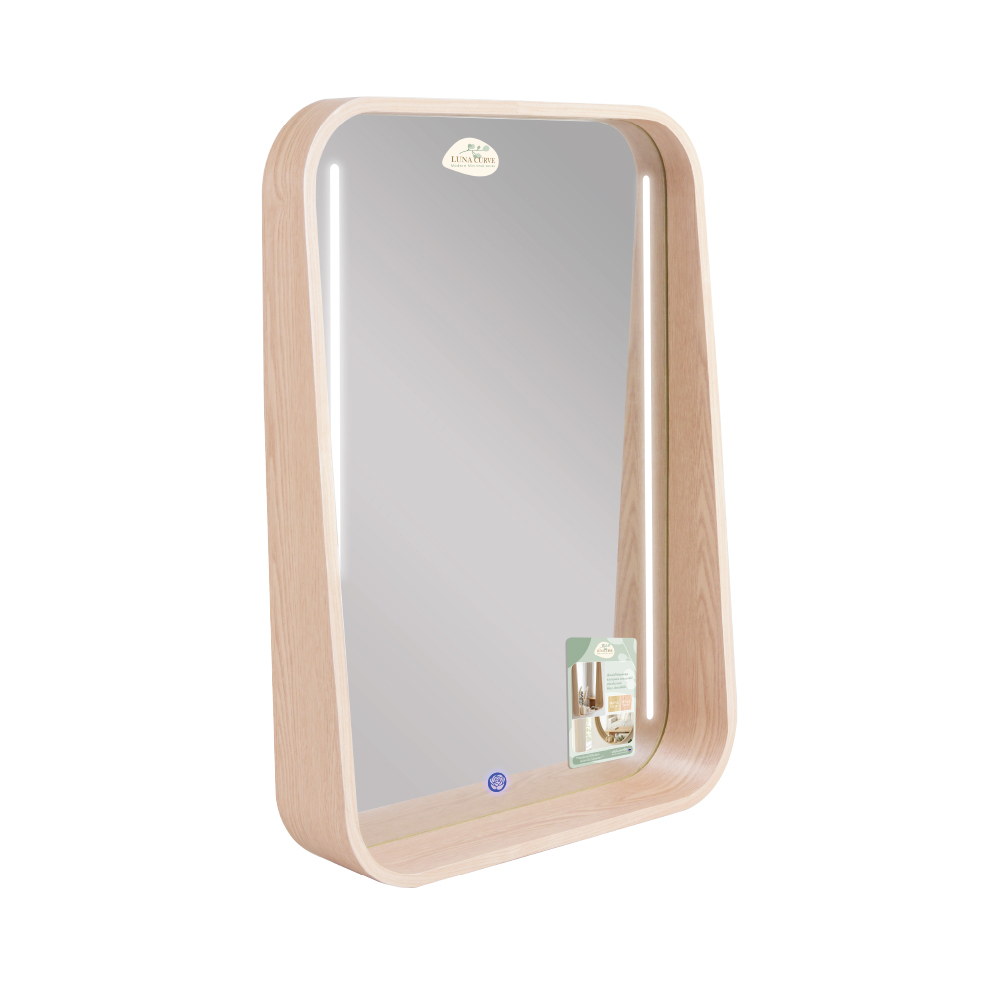 8.กระจกทรงเหลี่ยมมีชั้น Luna Curve LED #4565 สีบีช (3)